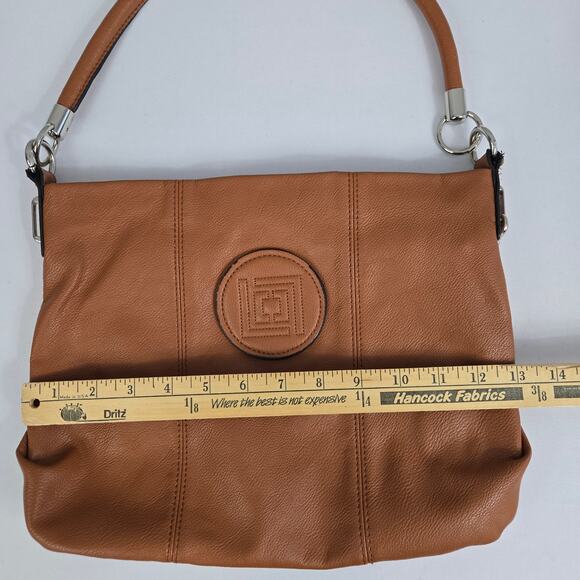Liz Claiborne Tan Zipper Closure Satchel Shoulder Bag / Purse with Tassel Detail - Picture 13 of 14